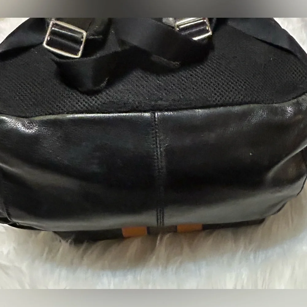 Coach Charles Varsity Men's Black/Charcoal and Orange Backpack - Picture 8 of 15